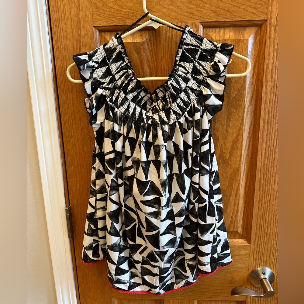 Off the shoulder top. Great condition. Black, white & red.